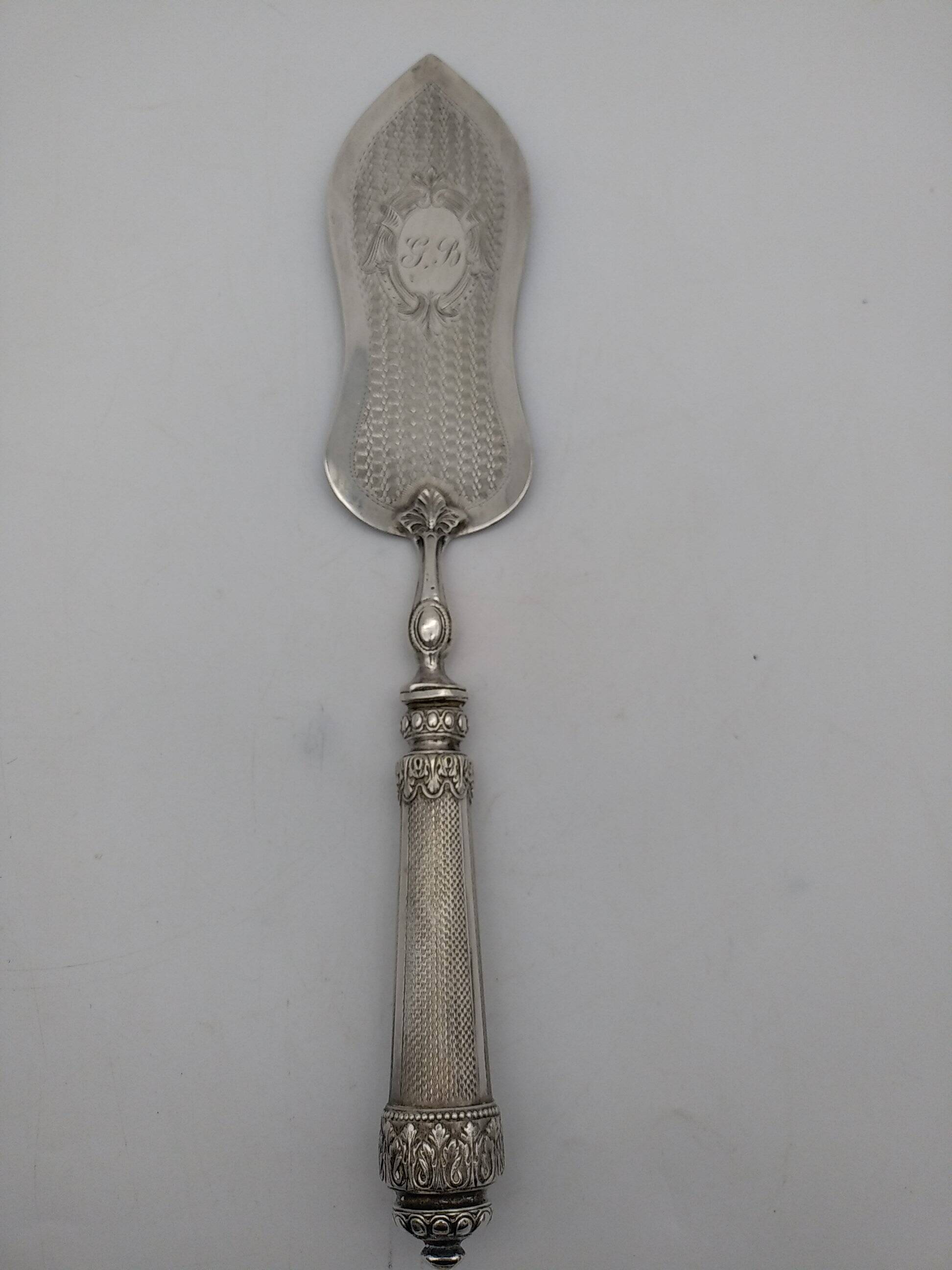 Silver and silver-filled pie server. 19th century.