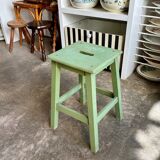 Green wooden stool