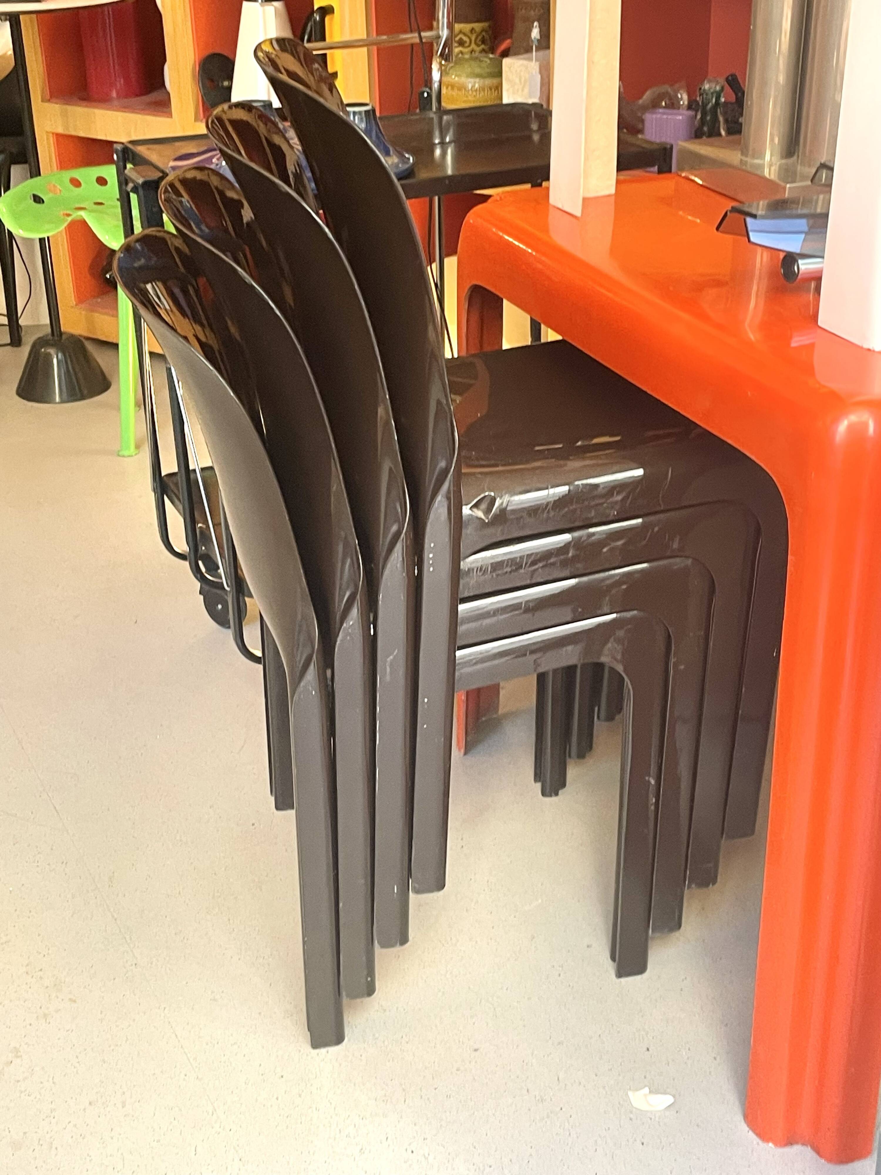 Set de 4 chaises Selene marron Magistretti Artemide