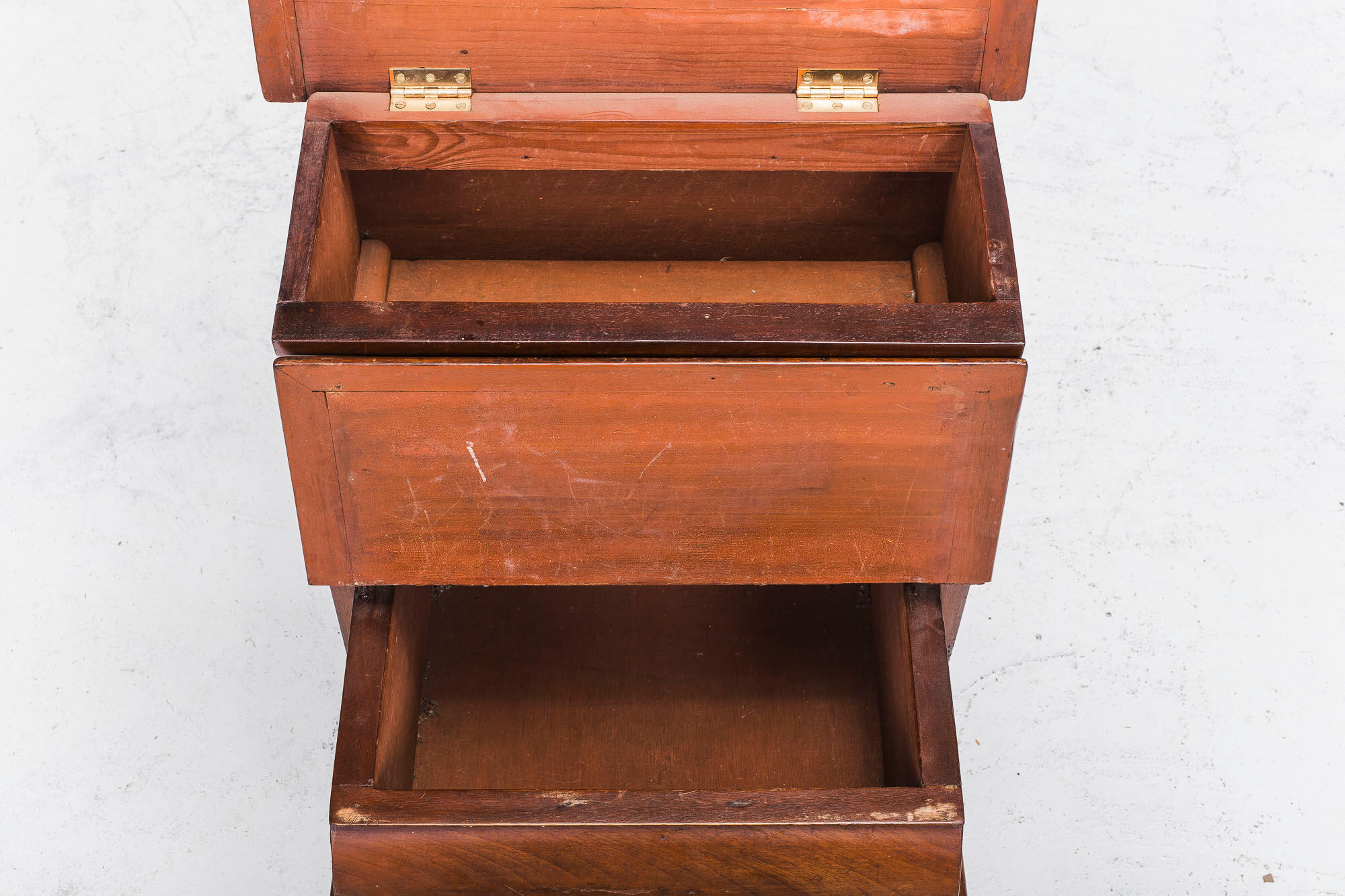 Mahogany compartmental library steps, 1930s