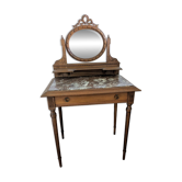 1990s dressing table with adjustable vanity mirror and marble.