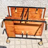 DESIGN BAR table on wheels Serving trolley ceramic metal and wood 1960-1970