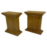 Vintage Rattan Column Bamboo Bohemian Pillar '70s Rattan Mcguire