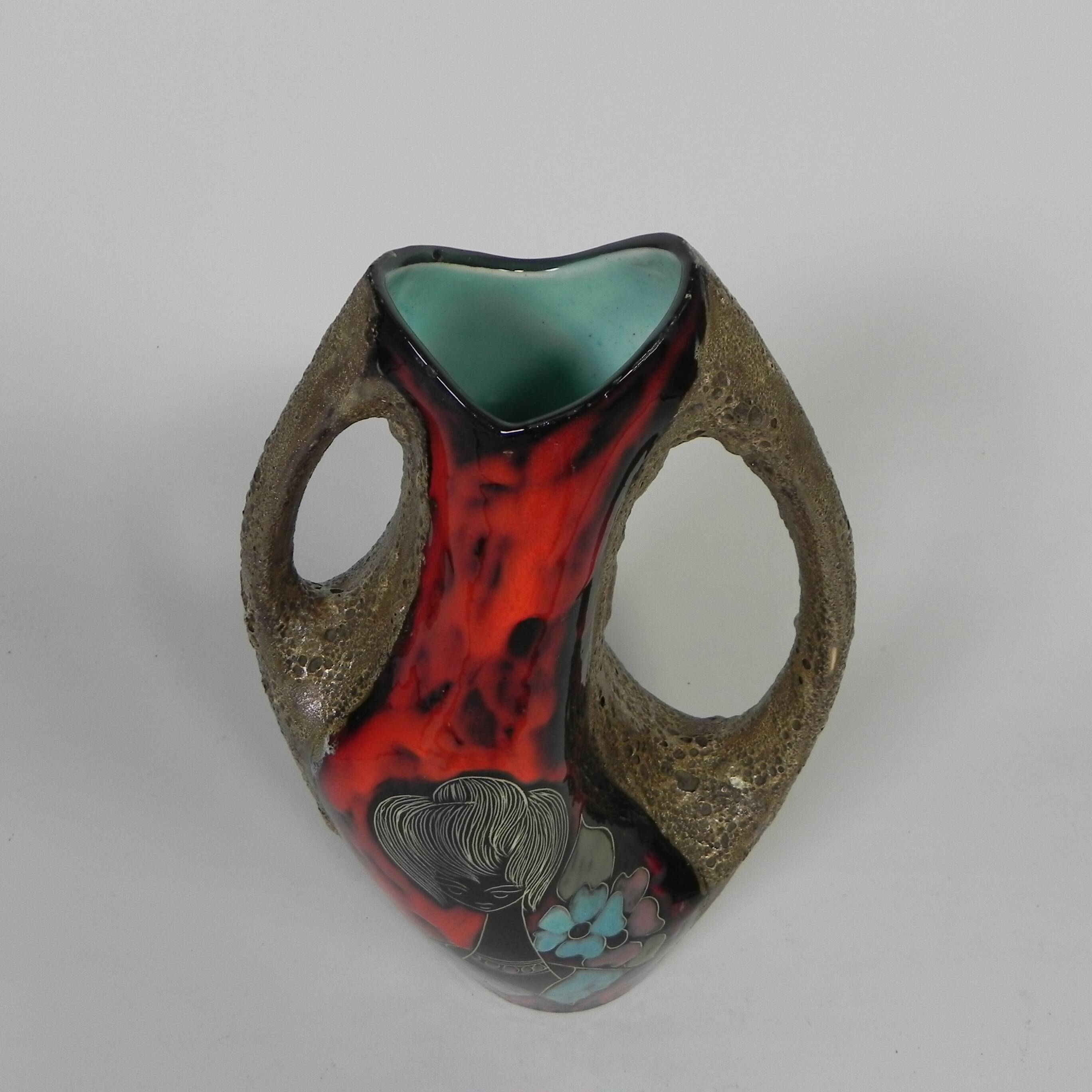 Vallauris Fat Lava Vase, 1950s