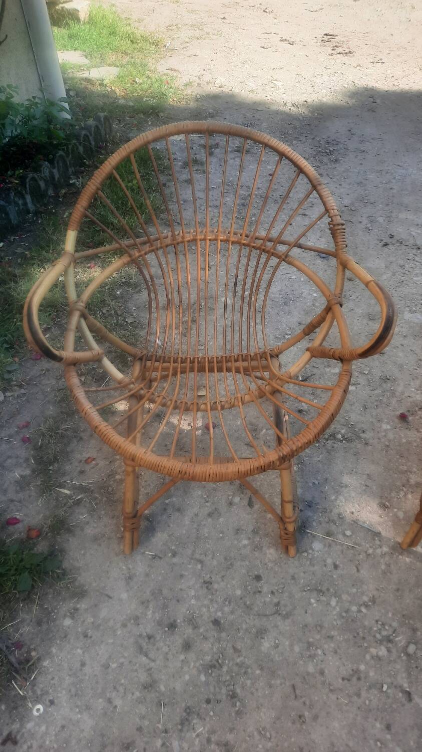 Rattan and bamboo garden furniture