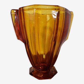 Amber art deco vase year 30 Czech Republic