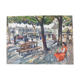 André Duculty (1912-1990) Watercolor on paper "Pont Alexandre III à Paris" Signed lower left