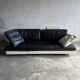 BnB Italia Sity 2-seater leather sofa — black seat with white leather base