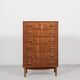 Midcentury Danish chest of 6 drawers in teak 1960s - bowed front