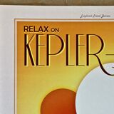 Impression lithographique de la planète kepler-16b issue de la série "visions du futur"