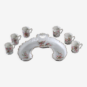 Service à moka - six tasses - porcelaine de sèvres - époque : art nouveau