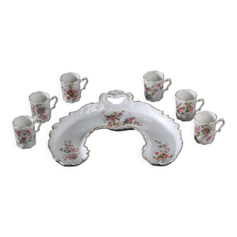 Service à moka - six tasses - porcelaine de sèvres - époque : art nouveau