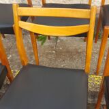 6 scandinavian chairs vintage beech and skai