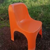 Children's orange table and chair set Progarden Italy