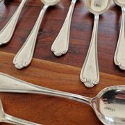 Ercuis - Série de 12 cuillères de table modèle Sully - en métal argenté