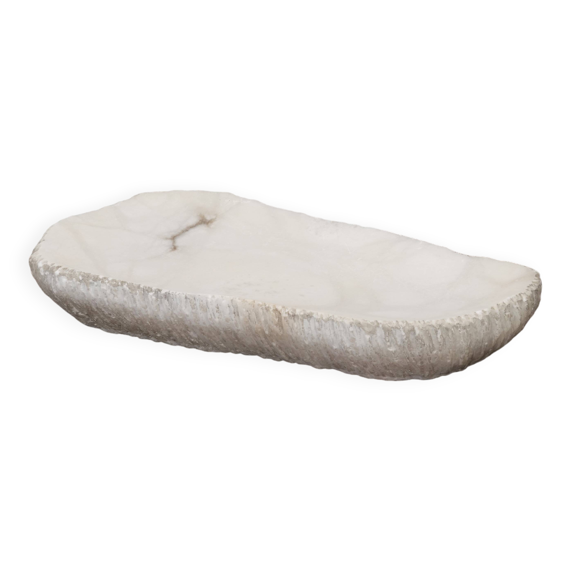 Brutalist free-form alabaster emptier