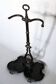 Fireplace tool set, cast iron and wrought iron