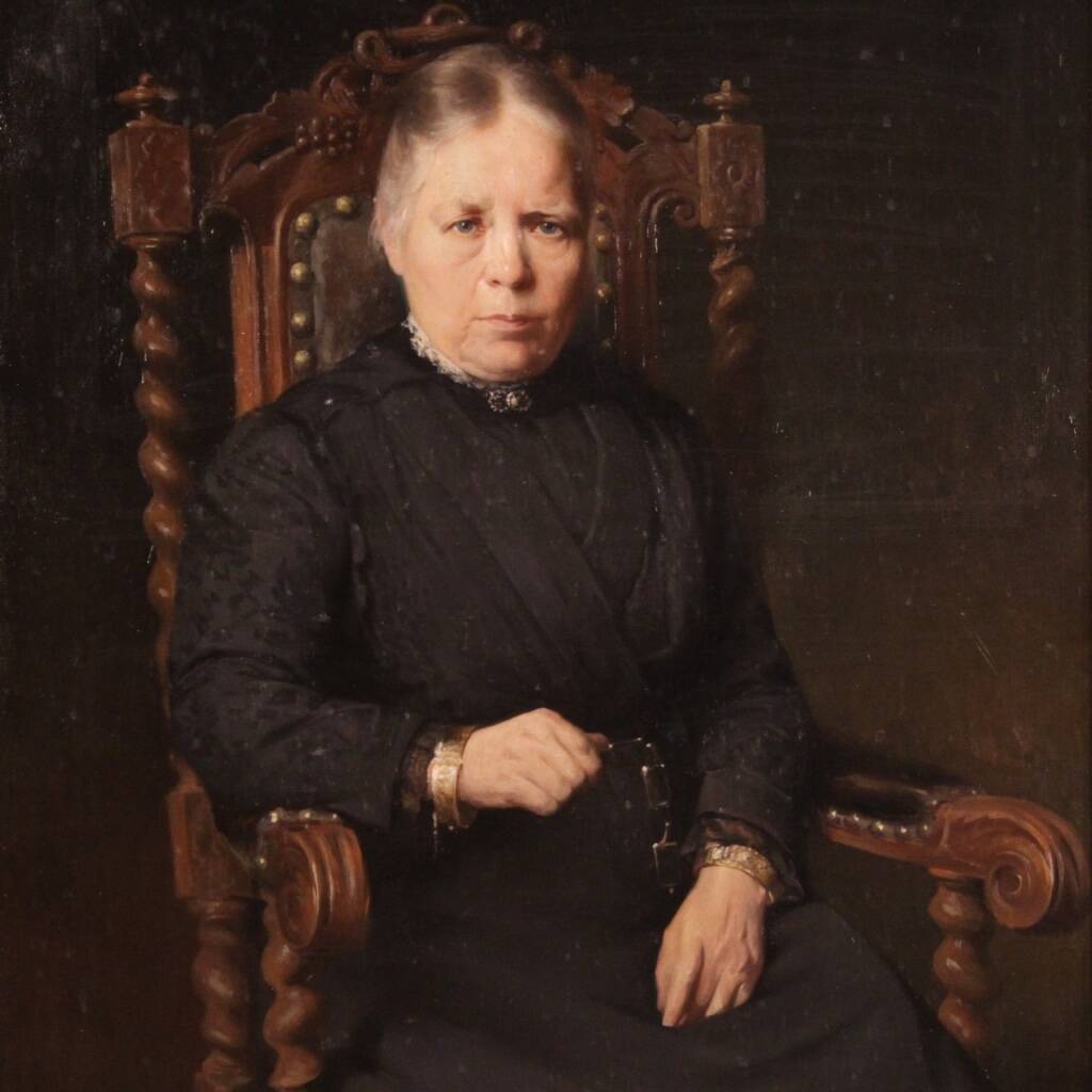 Portrait d'une dame belge daté de 1920