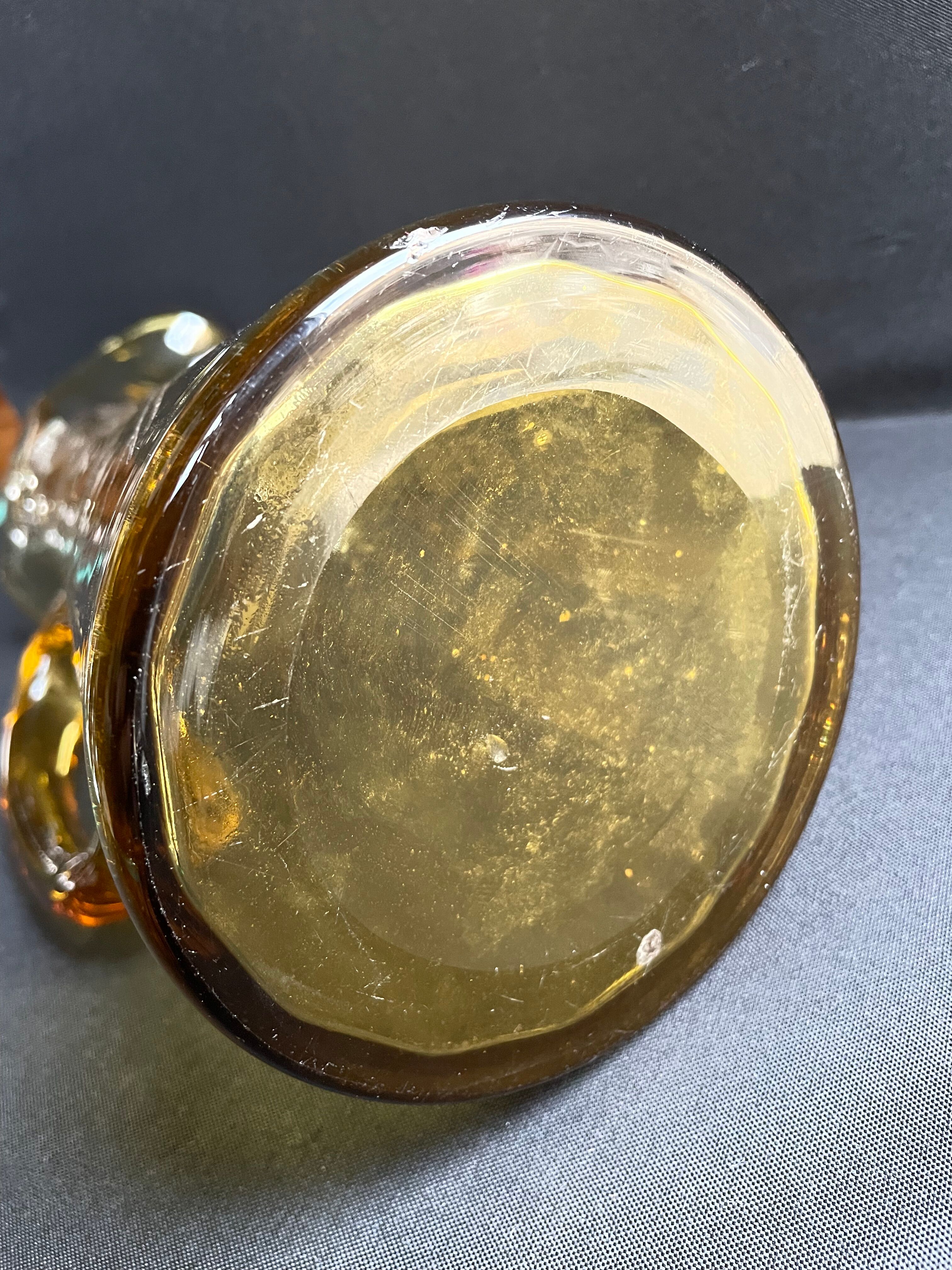Beer pitcher (can) in engraved ambrino blown glass