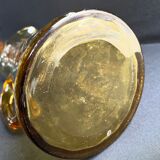 Beer pitcher (can) in engraved ambrino blown glass