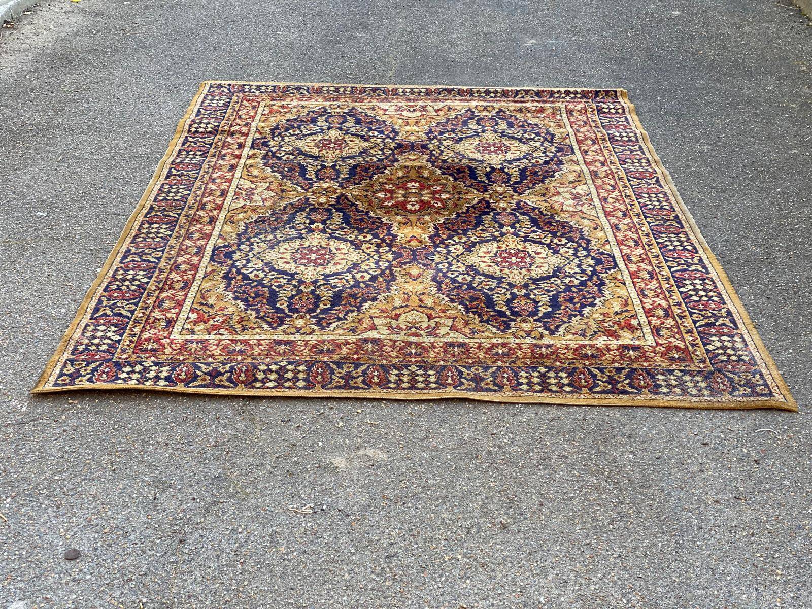 Burgundy floral wool oriental rug 200x300
