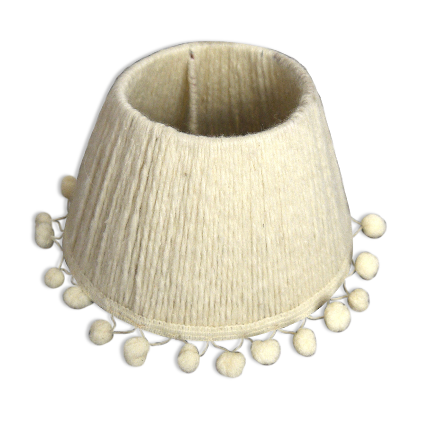 Wool lampshade with pom poms