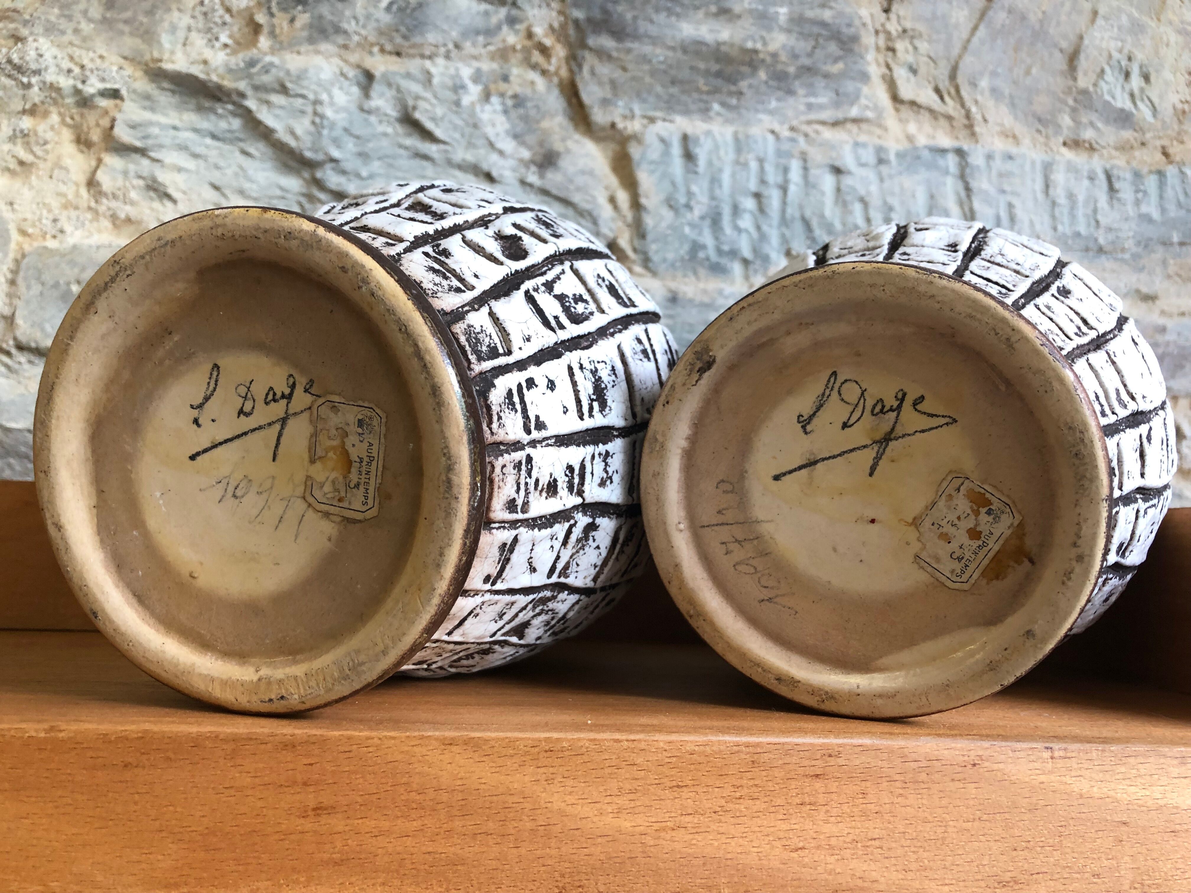 Ceramic vase duo by Louis Dage