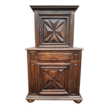 Armoire deux corps haut en retrait style Louis XIII