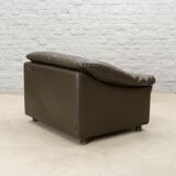 Comfortable Leolux Seal Brown Leather Lounge Chairs The Netherlands 1970s