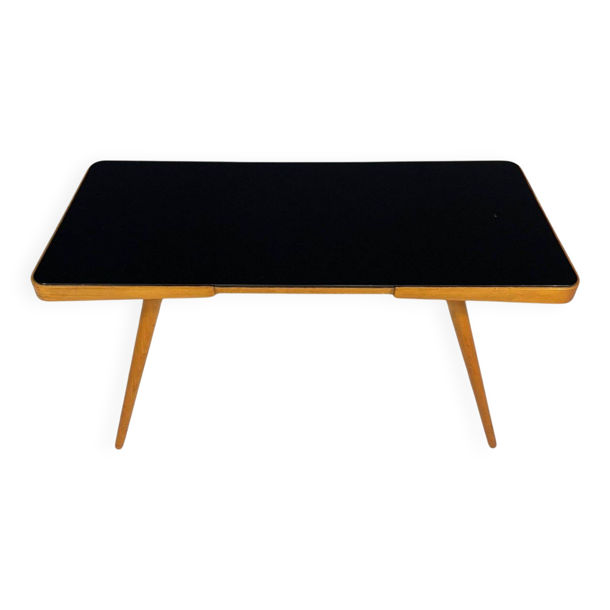 Mid-Century Coffee Table by Interiér Praha with Opaxite Glass Top, 1960s