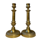 Pair of gilded bronze chandeliers, early XIXs
