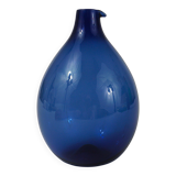 Glass vase signed Bleu Timo Sarpaneva Pullo Oiseau, Iittala, Finland, 1950s