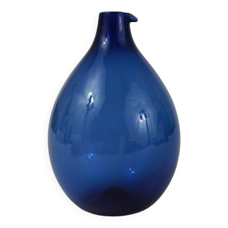 Glass vase signed Bleu Timo Sarpaneva Pullo Oiseau, Iittala, Finland, 1950s