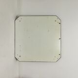 Square mirror in brushed steel