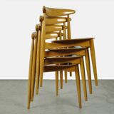 FRITZ HANSEN / “heart” dining chairs, FH4103 / Hans J. Wegner / Denmark 50s