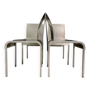 Ensemble rare de 4 chaises - aluminium