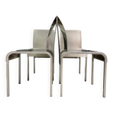 Rare set of 4 Aluminium side chairs 1980's