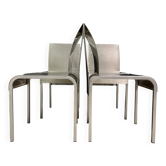 Ensemble rare de 4 chaises latérales en aluminium des années 1980.