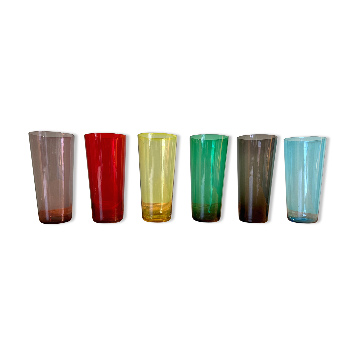 Vintage liquor and wine glasses, mid century modern from 1960s for apartment decoration / tableware