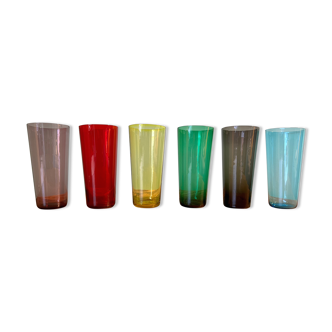 Vintage liquor and wine glasses, mid century modern from 1960s for apartment decoration / tableware