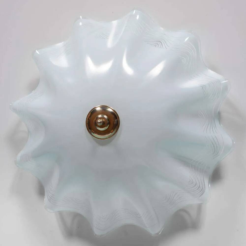 Vintage 1970s glass space ceiling lamp.