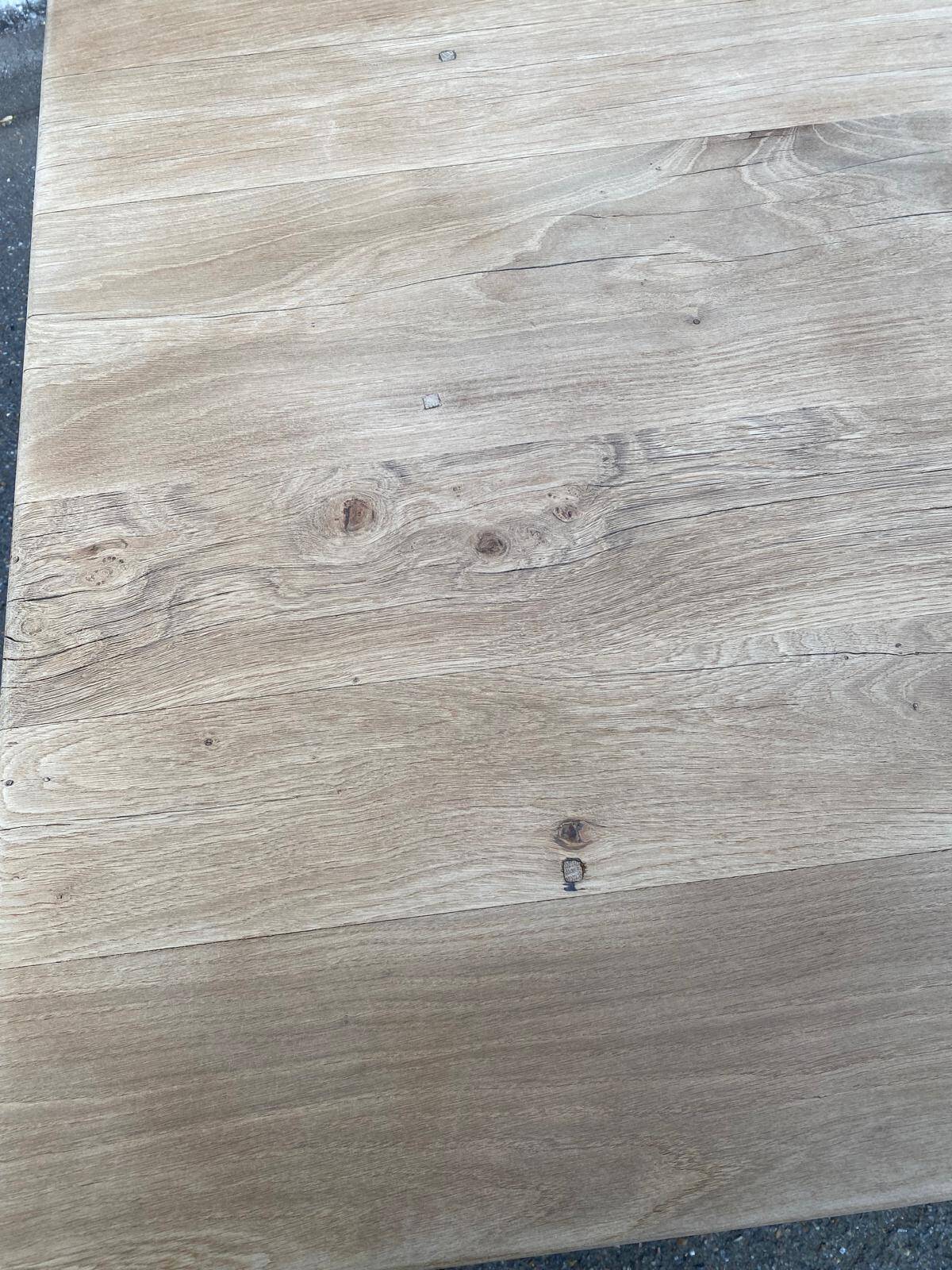 Farmhouse dining table stripped in solid raw oak 1930 - 216cm