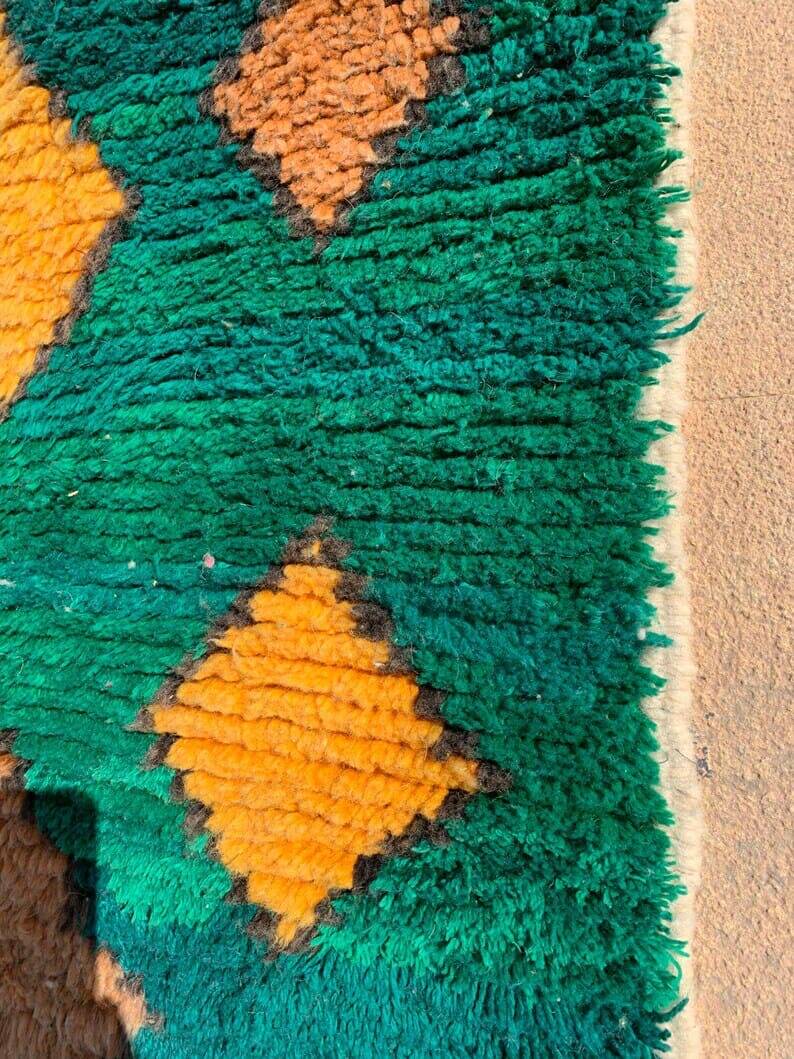 Handmade pure wool rug, size 100 x 200 cm