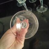 6 cut red wine glasses