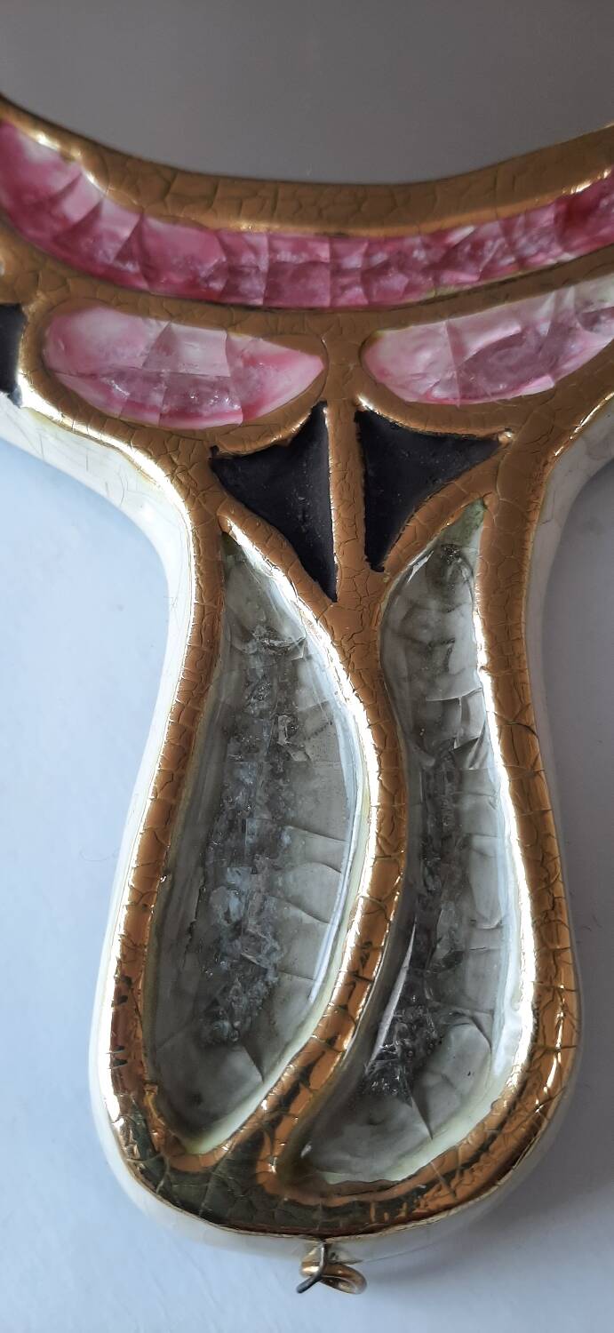 Glazed ceramic mirror by Mithé Espelt