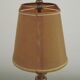 French Mid Century Brass Boulotte 2 Light Table Lamp Brown Shade