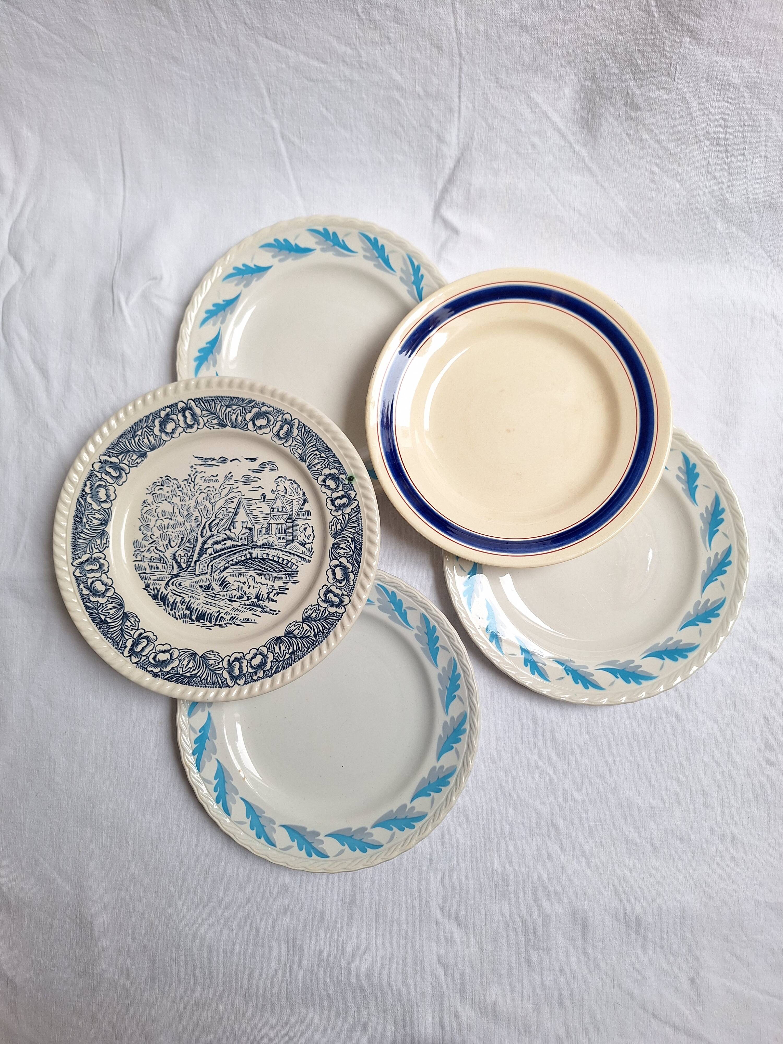 Blue vintage dinner plates