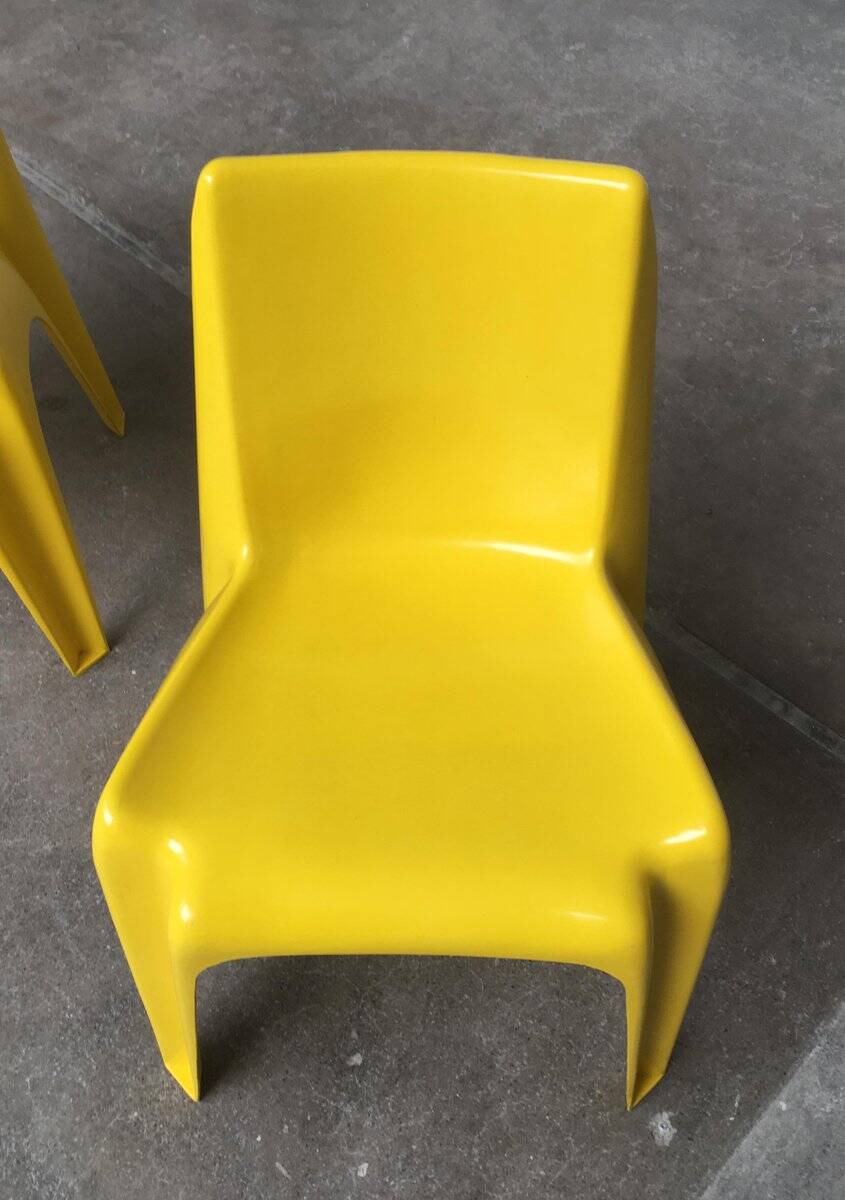 Set of stackable plastic chairs BA 1171 by Helmut Bätzner for Bofinger, 1960s.