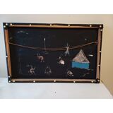 Gouache on African canvas signed: Banat