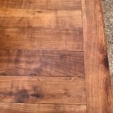 Antique cherry farmhouse table with 2 drawers and 1 pull-out